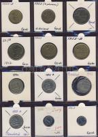 Hagyaték gyűjtemény, egész világ, régi és új, 215db érme, benne nominál és tengerentúl, 18 lapos, la...