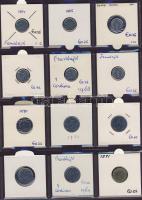 Hagyaték gyűjtemény, egész világ, régi és új, 215db érme, benne nominál és tengerentúl, 18 lapos, la...