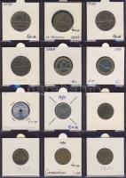 Hagyaték gyűjtemény, egész világ, régi és új, 215db érme, benne nominál és tengerentúl, 18 lapos, la...