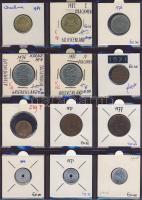 Hagyaték gyűjtemény, egész világ, régi és új, 215db érme, benne nominál és tengerentúl, 18 lapos, la...