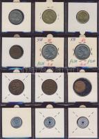 Hagyaték gyűjtemény, egész világ, régi és új, 215db érme, benne nominál és tengerentúl, 18 lapos, la...