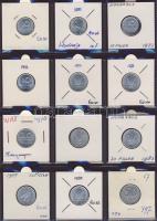 Hagyaték gyűjtemény, egész világ, régi és új, 215db érme, benne nominál és tengerentúl, 18 lapos, la...