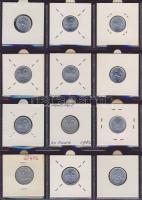 Hagyaték gyűjtemény, egész világ, régi és új, 215db érme, benne nominál és tengerentúl, 18 lapos, la...