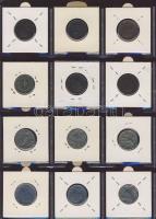 Hagyaték gyűjtemény, egész világ, régi és új, 204db érme, benne nominál és tengerentúl, 17 lapos, la...