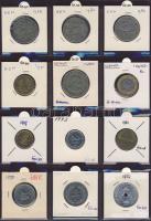 Hagyaték gyűjtemény, egész világ, régi és új, 204db érme, benne nominál és tengerentúl, 17 lapos, la...