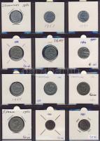 Hagyaték gyűjtemény, egész világ, régi és új, 204db érme, benne nominál és tengerentúl, 17 lapos, la...