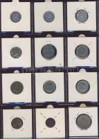 Hagyaték gyűjtemény, egész világ, régi és új, 204db érme, benne nominál és tengerentúl, 17 lapos, la...