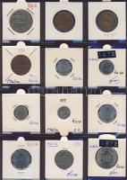 Hagyaték gyűjtemény, egész világ, régi és új, 204db érme, benne nominál és tengerentúl, 17 lapos, la...