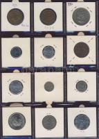 Hagyaték gyűjtemény, egész világ, régi és új, 204db érme, benne nominál és tengerentúl, 17 lapos, la...