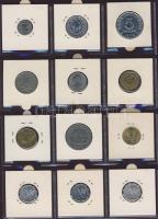 Hagyaték gyűjtemény, egész világ, régi és új, 204db érme, benne nominál és tengerentúl, 17 lapos, la...