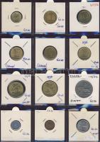 Hagyaték gyűjtemény, egész világ, régi és új, 204db érme, benne nominál és tengerentúl, 17 lapos, la...