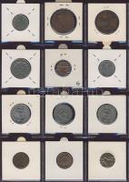 Hagyaték gyűjtemény, egész világ, régi és új, 204db érme, benne nominál és tengerentúl, 17 lapos, la...