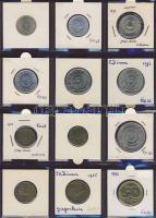 Hagyaték gyűjtemény, egész világ, régi és új, 204db érme, benne nominál és tengerentúl, 17 lapos, la...