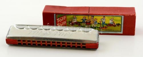 cca 1930 Hohner Töff-töff szájharmónika, eredeti dobozban
