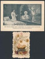 Karácsonyi témájú szentképek, 5 db, 17x11 cm és 9x6 cm közötti méretben