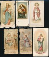 Vegyes szentkép tétel, 23 db, 12x7 cm és 6x4 cm közötti méretben