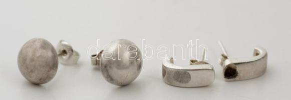 2 pár ezüst(Ag) fülbevaló, jelzett, nettó: 3,9 g