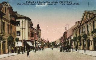 Pöstyén, Piestany - 2 db RÉGI városképes lap; Vághíd, Ferenc József út / 2 pre-1945 town-view postca...