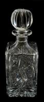Csiszolt ólomkristály Whiskey-s üveg, dugóval, m: 24 cm.