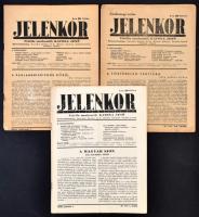 1940-1941 Jelenkor folyóirat, 3 db, 1940. január 1.,15., II. évf. 1., 24. számok, 1941. február 1. III. évf. 3. számok.