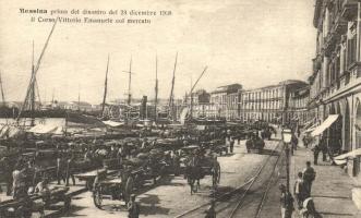 Messina - 46 db RÉGI megíratlan városképes lap, a földrengés előtt és után / 46 pre-1945 unused town...