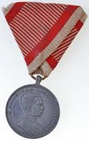 1914. "I. osztályú Ezüst Vitézségi Érem" Ag kitüntetés, "A" fémjellel a peremen,...