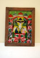 Színes üvegfestmény keretben 34x47 cm