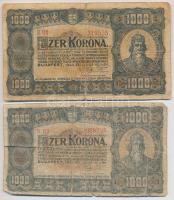 1923. 1000K (4x) kettő nyomdahely jelölés nélkül, kettő "Magyar Pénzjegynyomda Rt. Budapest&quo...