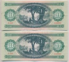 1975. 10Ft (2x) sorszámkövetők T:III szép papír