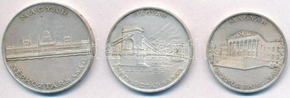 1956. 10Ft + 20Ft + 25FT Ag "Tízéves a Forint" sor T:2 Adamo EM4, EM5, EM6