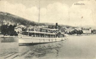 Abbazia, gőzhajó a kikötőben / steamship in the port
