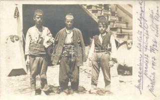 1917 Skopje, Üsküb; Macedón előkelő polgárok / Macedonian folklore, photo