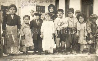 1917 Skopje, Üsküb; Macedón iskolás gyerekek / children, photo + K.u.K. Stationskommando