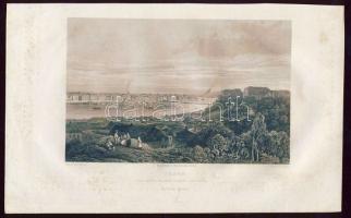 cca 1840 Pest a budai várhegyről acélmetszet 23x14 cm
