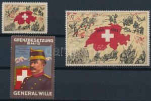 Svájc 3 db levélzáró az I. világháborúból