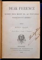 Az Olcsó Könyvtár 4 kiadványa egybekötve: 

Kónyi Manó: Deák Ferenc. Miért nem ment  el az 1843-di...