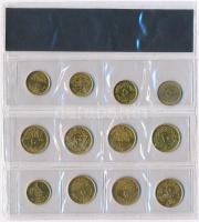 Egyiptom 1973-1980. 5m-10p (12xklf) aranyozott érmék fóliatokban T:1- 
Egypt 1973-1980. 5 Milliemes...