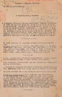 1959 Kósa Pál (1921-1959) 1956-os forradalmár és társai perének Legfelsőbb Bíróság és Budapesti Fővárosi Bíróság első- és másodfokú ítéletei. Kósa Pál 1956 október végétől az Újpesti Forradalmi Bizottság  vezetője volt. A 33 vádlottat érintő, végül hét kivégzéssel zárult újpesti per az egyik legnagyobb volt a megtorlásokat tekintve. A 404 oldalas dokumentum ismerteti az ítéleteket, részletes indoklást, a vádlottak életrajzát tartalmazza. Korabeli, pecséttel ellátott, hitelesített példány. Rendkívül ritka kordokumentum! Az első oldal szakadozott, egyébként jó állapotban.