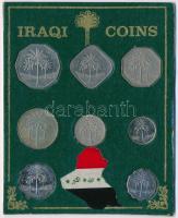 Irak 1975-1982. 5f-1D 8db-os forgalmi sor eredeti tokban T:2 Iraq 1975-1982. 5 Fils - Dinar 8pcs of  metal coins in set in original packing C:XF