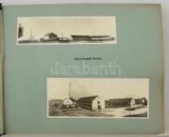 A németországi Dessau gyógyszerészeti gyár fotóalbuma laboratóriumi képekkel, 47 db feliratozott fotóval, kb. 10x13 cm-es méretben