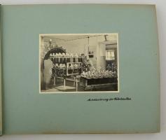 A németországi Dessau gyógyszerészeti gyár fotóalbuma laboratóriumi képekkel, 47 db feliratozott fot...