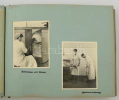 A németországi Dessau gyógyszerészeti gyár fotóalbuma laboratóriumi képekkel, 47 db feliratozott fot...