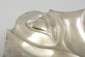 Ezüst (Ag.) tál, jelzett, mesterjeggyel (KA), poncolt,  32×32 cm, nettó:527 g