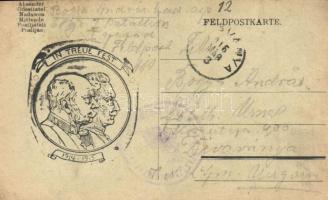 In Treue Fest, Wilhelm II, Franz Joseph, Viribus Unitis propaganda card (EK)