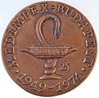 1974. "25. Medimpex-Budapest 1949-1974 / Panacea" kétoldalas öntött Br emlékérem (97mm) T:...