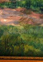 Neogrády jelzéssel: Parasztházak. Tempera, papír, keretben, 39×49 cm