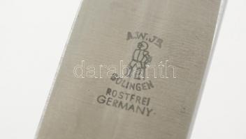 A.W. J.B. vadászkés solingen vadászkés, szarvasagancs markolattal, jelzett, eredeti bőr tokban, telj...