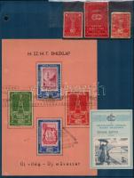 1948 Magyar-szovjet Művelődési Társaság 3 db levélzáró + emléklap alkalmi bélyegzéssel + tagsági igazolvány