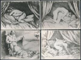8 db erotikus és pornográf grafikáról készül reprodukció, 8,5x11,5 cm