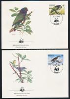 WWF: Birds set on 4 FDC WWF: Madarak sor  4 db FDC-n